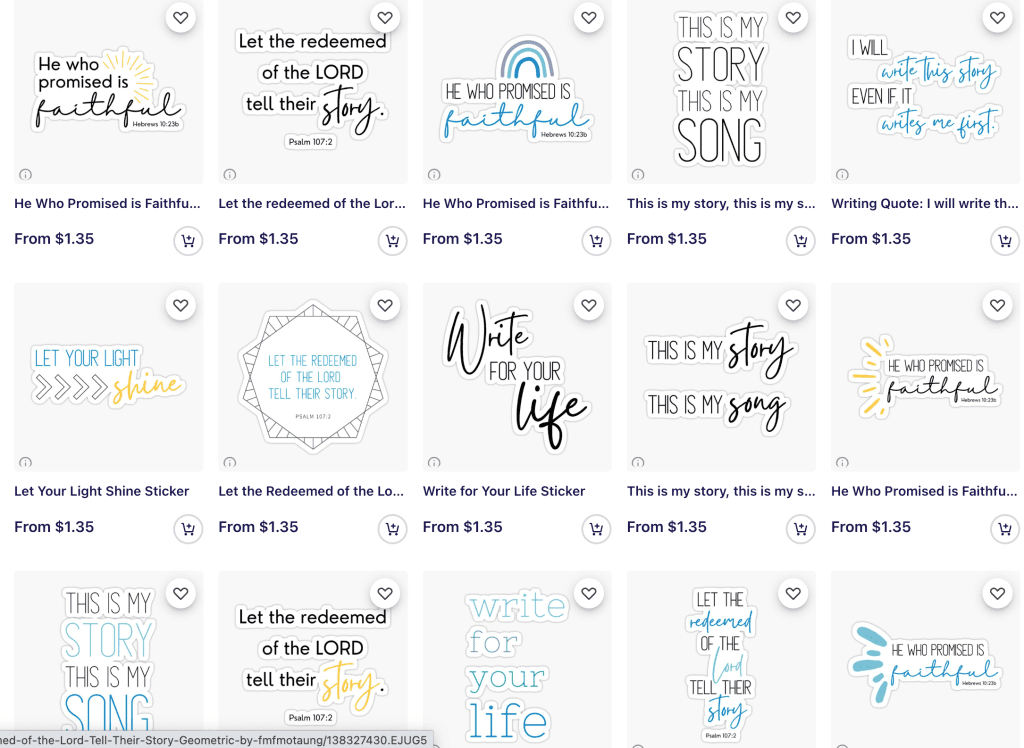 writing stickers